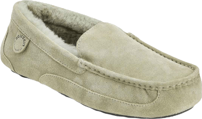 Men's Fireside By Melbourne Genuine Shearling Moccasin Slipper