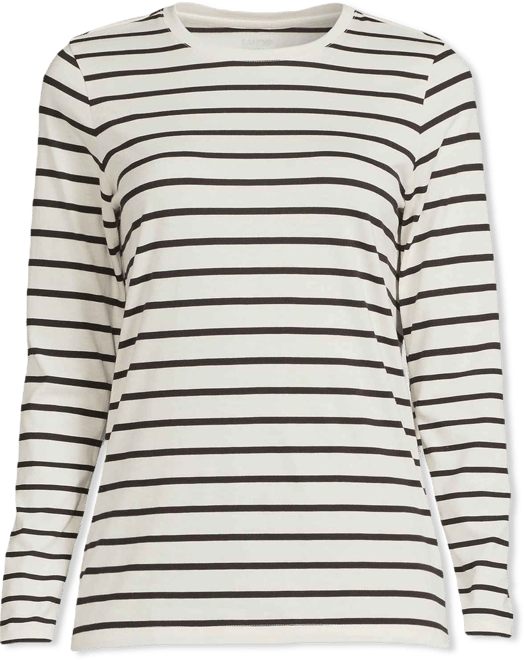 Women's Relaxed Supima Cotton Long Sleeve Crew Neck T-Shirt