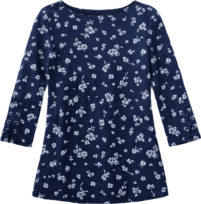 Women's Printed Lace-Up-Sleeve Tunic, Macy's Exclusive