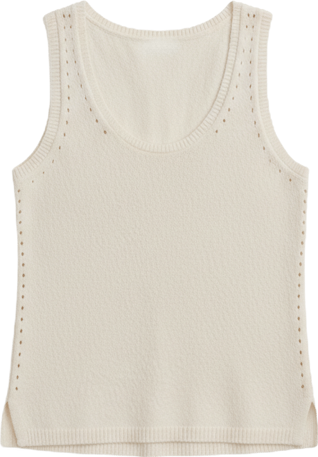 Women's Scoop Neck Pointelle Stitch Tank Top