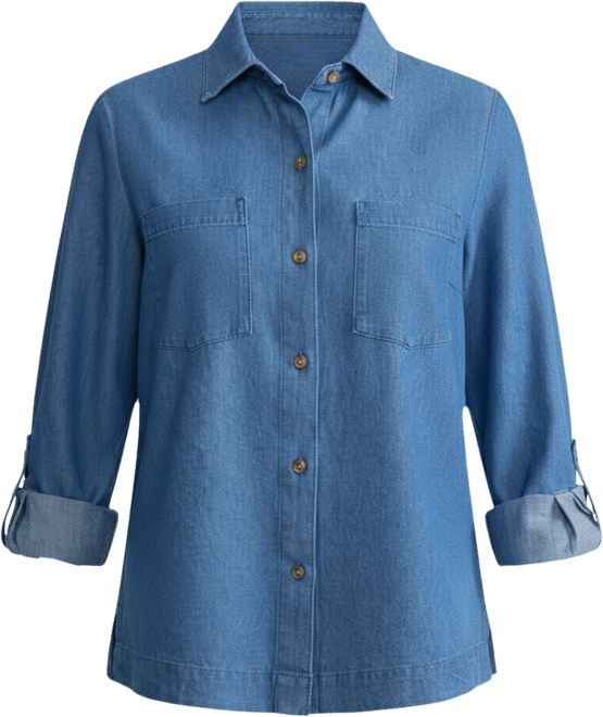 Petite Long-Sleeve Button-Down Shirt