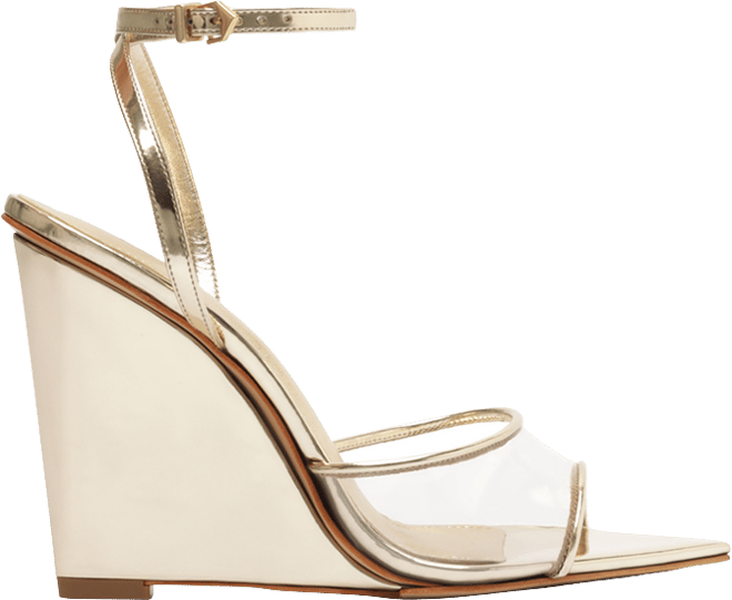 Women's Elodie Vinyl Pointed Toe Wedge Sandals