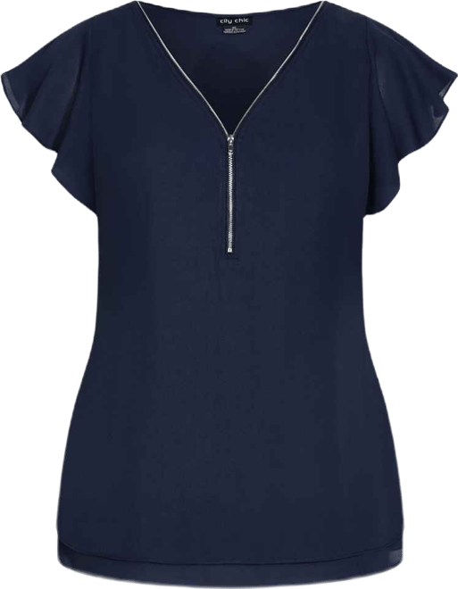 Women's Zip Fling V-neck Top
