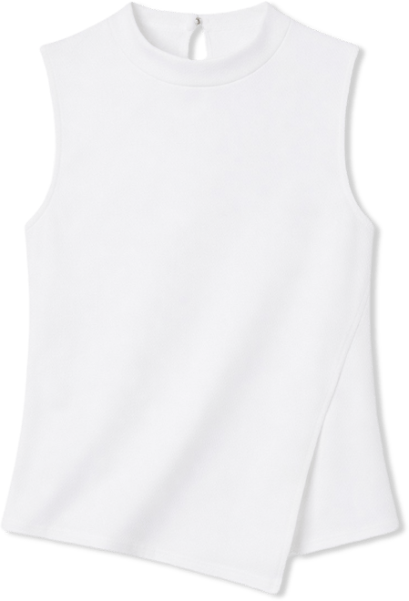 Women's Mock Neck Asymmetrical Knit Blouse Top