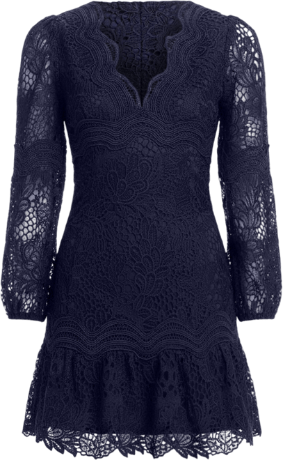 AQUA Scallop Lace Mini Dress -Exclusive | Bloomingdale's Women