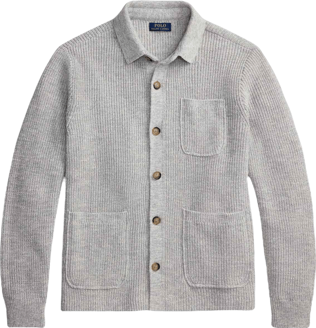 Men's Collared Button-Front Cardigan