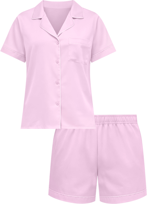 I.n.c International Concepts Women's Stretch Satin Short-Sleeve Pajama Set, Exclusively at Macy's