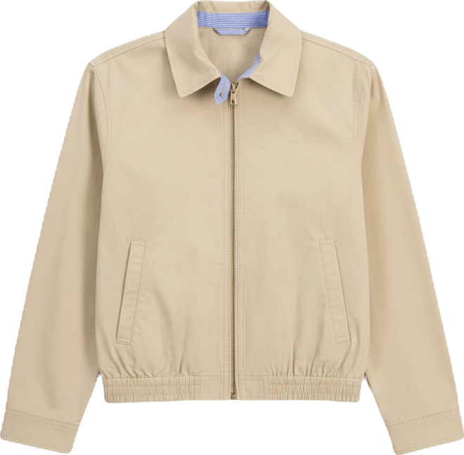 Women's Cotton Solid Zip-Front Jacket