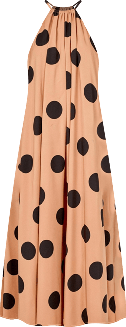 Women's Polka Dot Halter Neck Maxi Dress