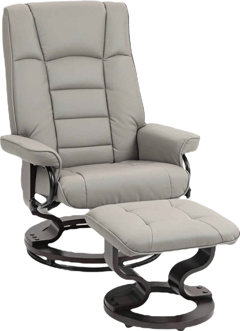 Recliner with Ottoman Swivel Recliner Chair Faux Leather with High Back