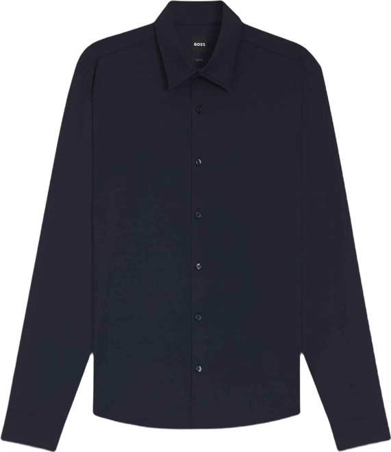 Boss by  Men's Performance-Stretch Structured Jersey Slim-Fit Dress Shirt