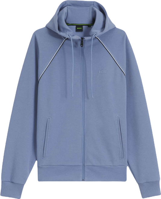 Boss by  Men's Cotton-Blend Zip-Up Piping Detail Hoodie
