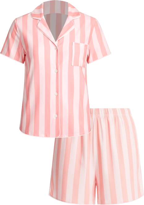 Women's Fluid Knit Notched-Collar Pajama Set Xs-3X, Exclusively at Macy's