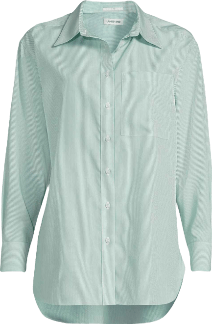 Women's Oversized No Iron Tunic with Statement Collar Shirt