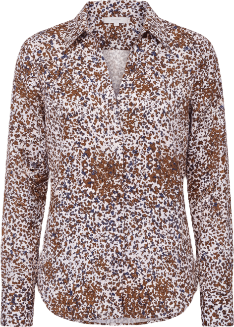 Women's Textured Print Slim Button-Down Shirt