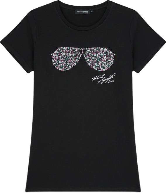 Women's Crewneck Multi Jeweled Sunglass T-Shirt