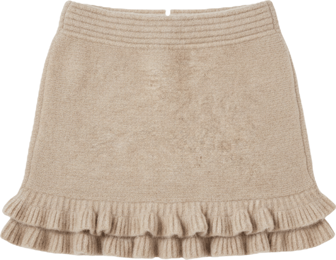 Women's Knit Ruffles Mini Skirt
