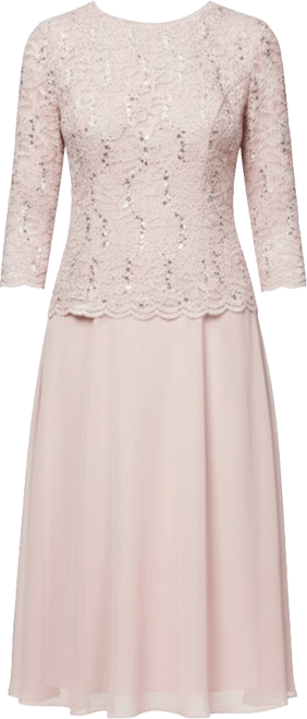 Petite Cowl-Back Tea-Length Dress