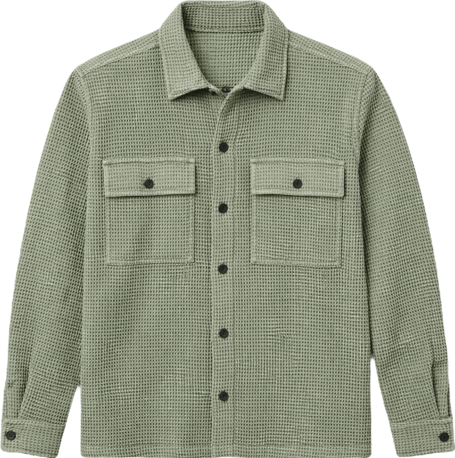 Men's Cotton Fisherman Textured Overshirt, Macy's Exclusive