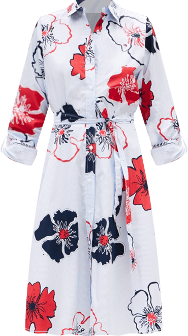 navy blue dress for baby girl Tommy Hilfiger Printed Jersey Bell Sleeve A-line Dress Black Floral Size 4P  NWT main image 0