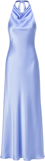 AQUA Charmeuse Halter Neck Long Dress - Exclusive | Bloomingdale's Women