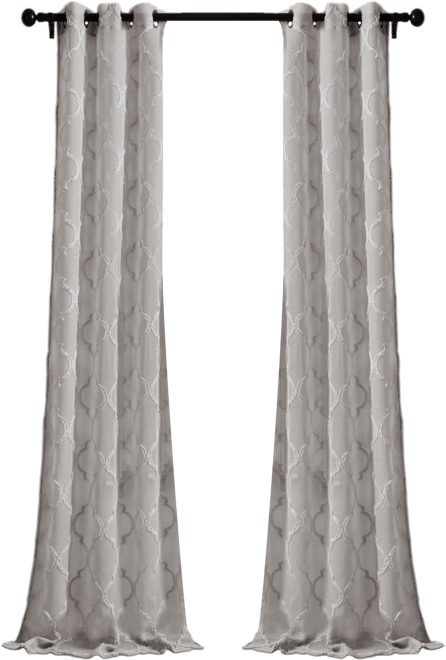 Avon Trellis Grommet Sheer Window Curtain Panels Pair