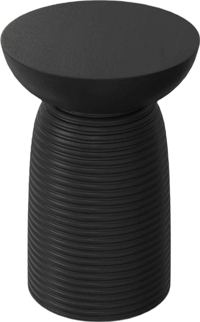 Boyd 13" Mango Wood Solid Ribbed Accent Table