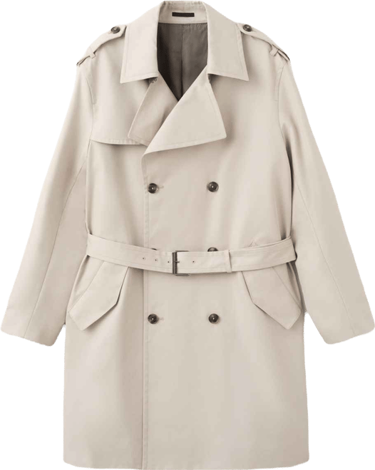 Men's Water-Repellent Belted Trench Coat