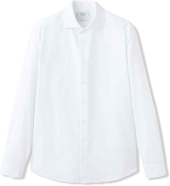 Men's Slim Fit Cotton Striped Dress Shirt