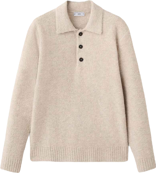 Men's Mini Boucle Knit Polo Shirt