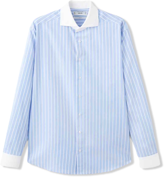 Men's Striped-Print Slim-Fit Dress Shirt