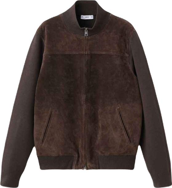Men's Combined Leather And Suede Jacket
