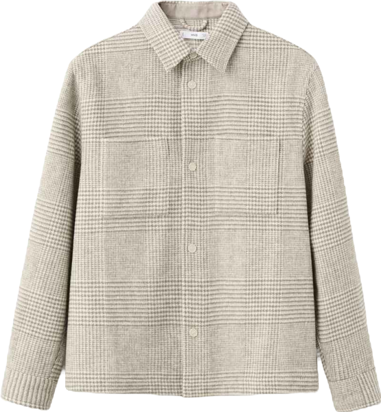 Men's Check Wool-Blend Overshirt
