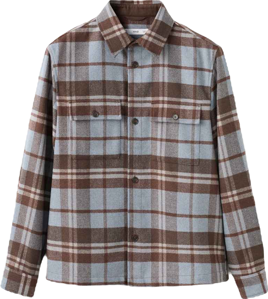 Men's Pockets Check Overshirt