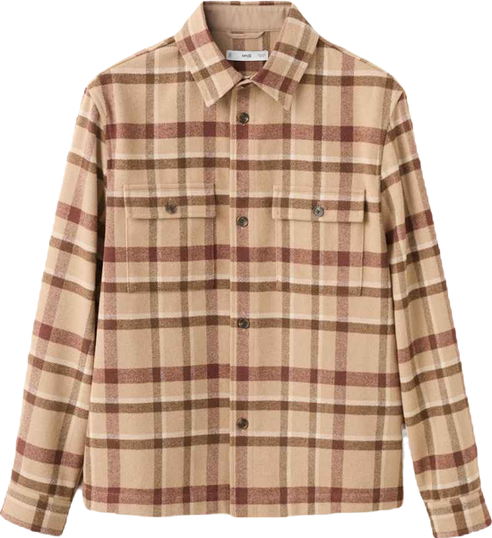 Men's Pockets Check Overshirt