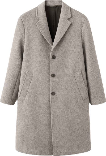 Men's Herringbone Structure Wool Coat