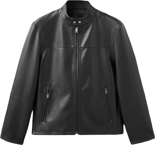 Men's Zip-Up Faux-Leather Jacket