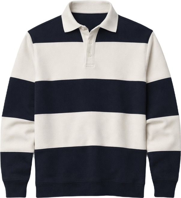 Men's Striped Polo Sweatshirt