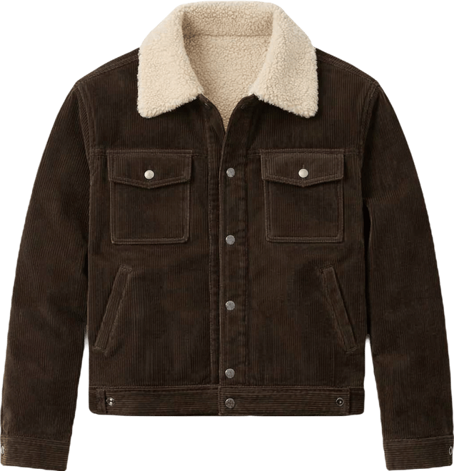 Men's Shearling-Effect Lining Corduroy Jacket