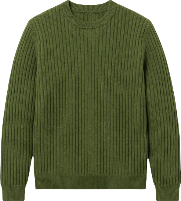 Men's Ribbed Wool-Blend Sweater
