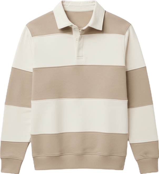 Men's Striped Polo Sweatshirt