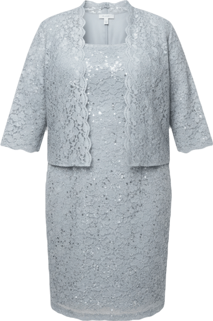 SL Fashions Plus Size 2-Pc. Lace Jacket & Sheath Dress Set - Macy's