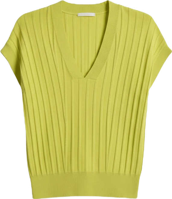 Women's Ribbed Short-Sleeve Sweater