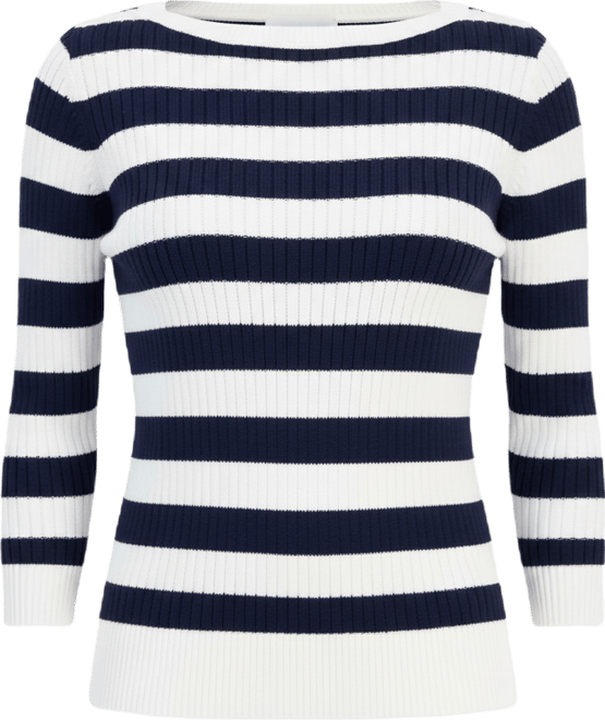 Petite Wide Stripe Boatneck Sweater, Macy's Exclusive