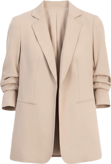 Women's Scrunch-Sleeve Open-Front Blazer