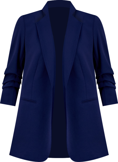 Women's Scrunch-Sleeve Open-Front Blazer