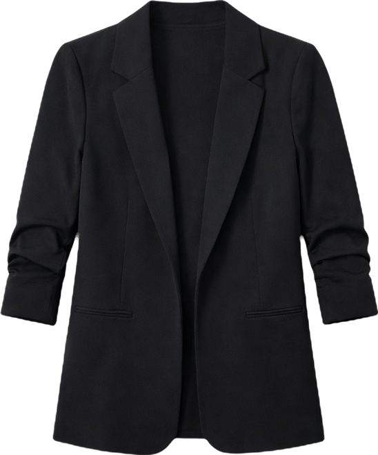 Women's Scrunch-Sleeve Open-Front Blazer