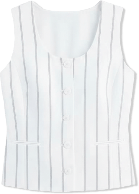 Women's Pinstripe Five-Button Sleeveless Vest