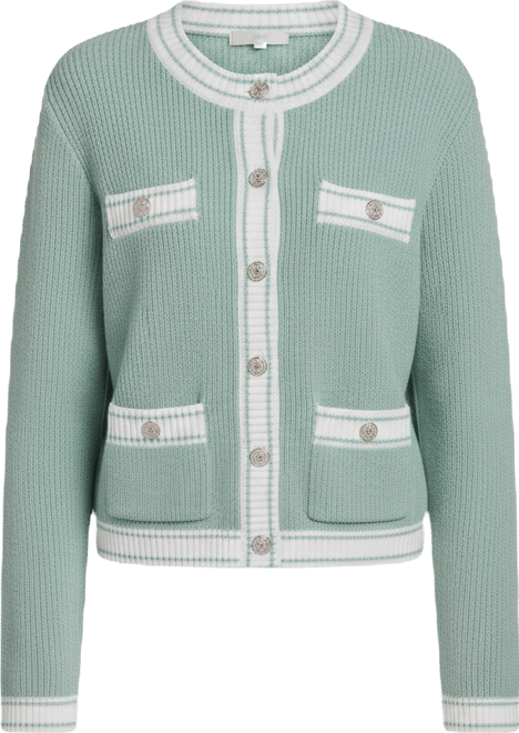 Women's Marled Crewneck Cardigan Sweater