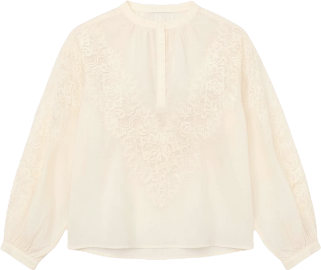Women's Lace Half-Placket Blouse